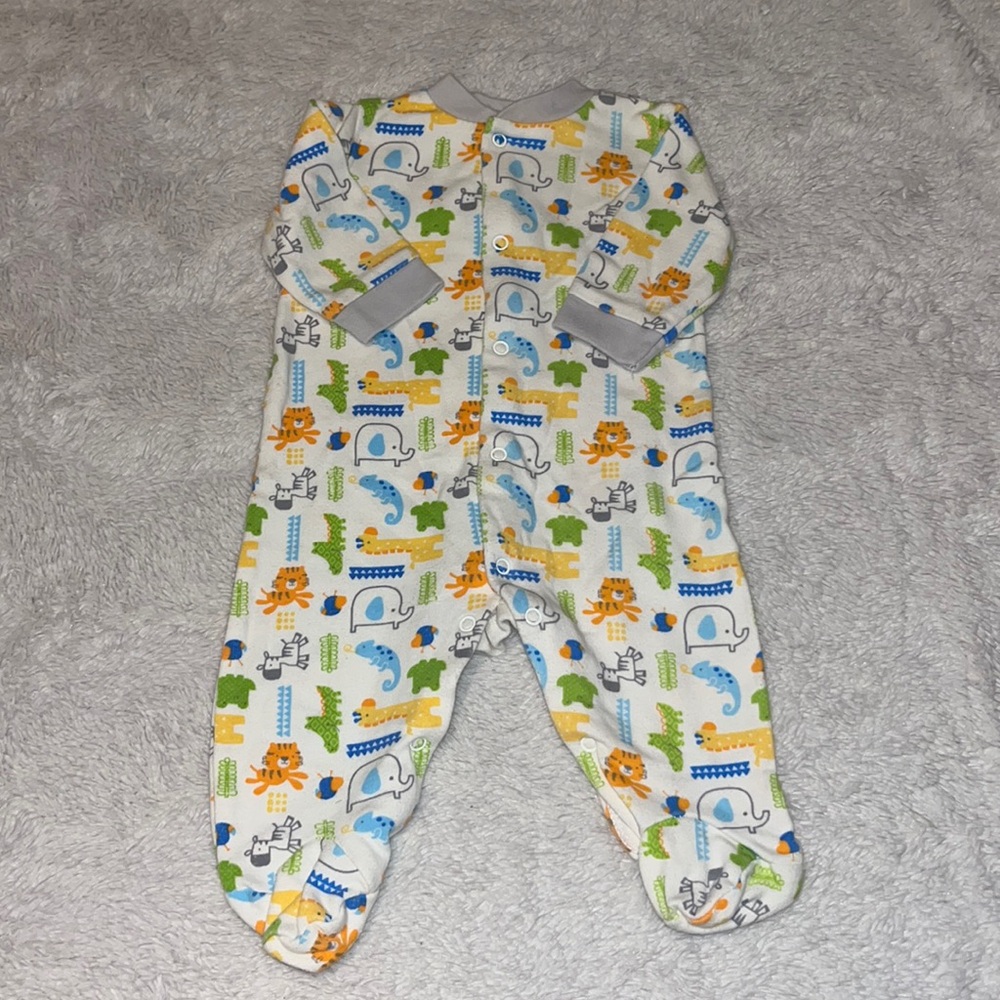 Animal design snap up footie/ sleeper